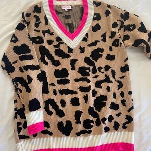 Pink leopard sweater